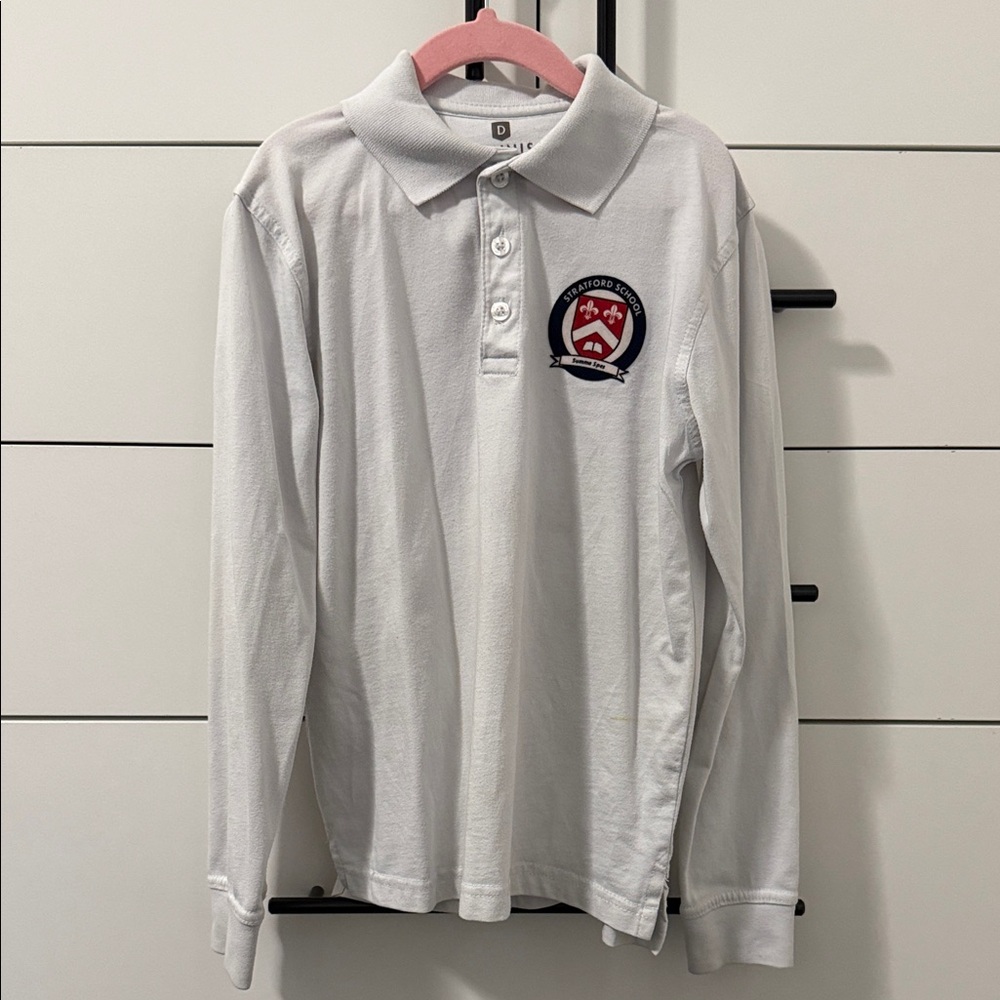 Stratford uniform White Long Sleeve Polo Shirt